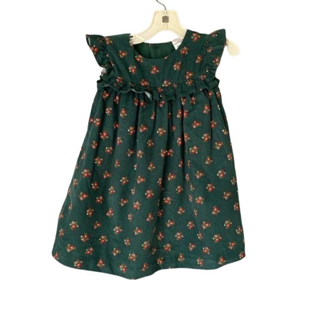 Carter’s girls floral print green flutter sleeve dress size 24 months